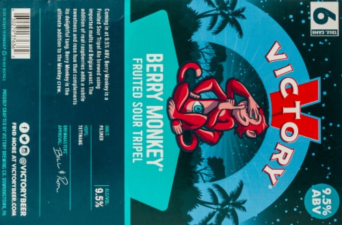 Victory Berry Monkey Fruited Sour Tripel Beer Perspective: bottom