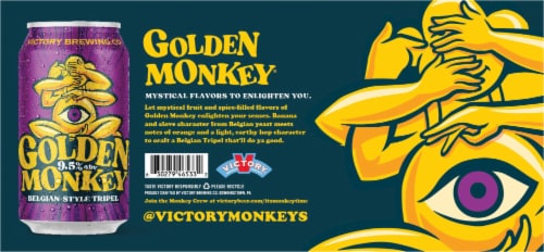 Victory Brewing Company® Golden Monkey® Belgian Style Tripel Ale Beer Cans Perspective: bottom