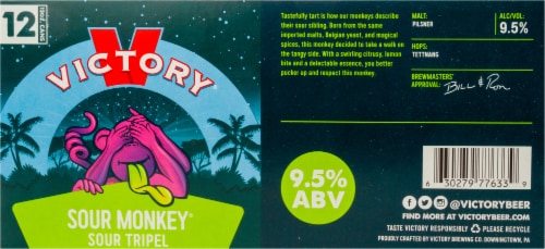 Victory® Brewing Company Sour Monkey® Sour Tripel Perspective: bottom