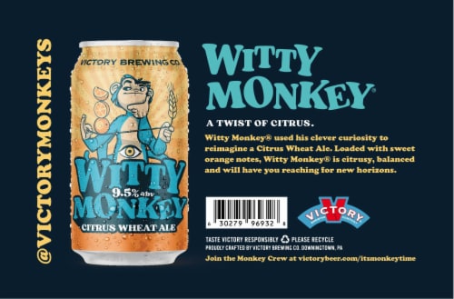 Victory Brewing Co® Witty Monkey® Citrus Wheat Ale Perspective: bottom