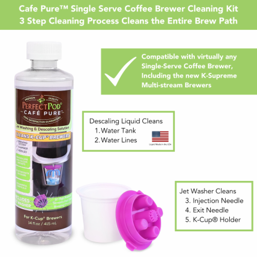 Perfect Pod Cafe Pure Single Serve Coffee Brewer Cleaning Kit Perspective: bottom