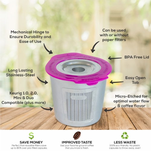 Cafe Fill Stainless Steel Reusable Filter For Keurig & Other K-Series and Select Models Perspective: bottom