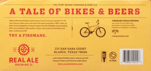 Real Ale Firemans #4 Blonde Ale Craft Beer 12 cans / 12 fl oz Perspective: bottom