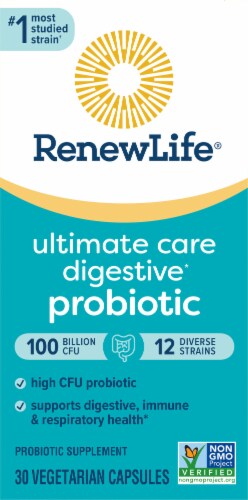 Renew Life Ultimate Care Probiotic Capsules Perspective: bottom