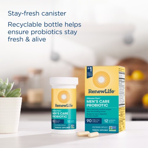 Renew Life Men's Care Probiotic Capsules Perspective: bottom