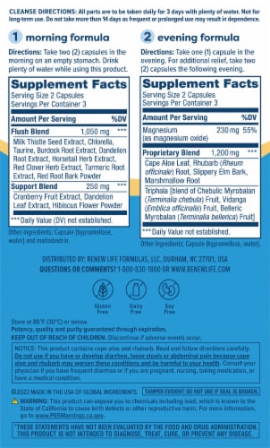 Renew Life 3-Day Cleanse Total Body Reset 2-Part Detox Cleanse Supplement Perspective: bottom