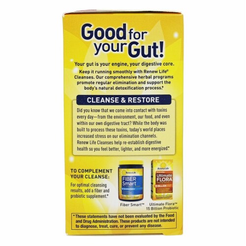Renew Life® Gluten Free First Cleanse Dietary Supplement Vegetable Capsules Perspective: bottom