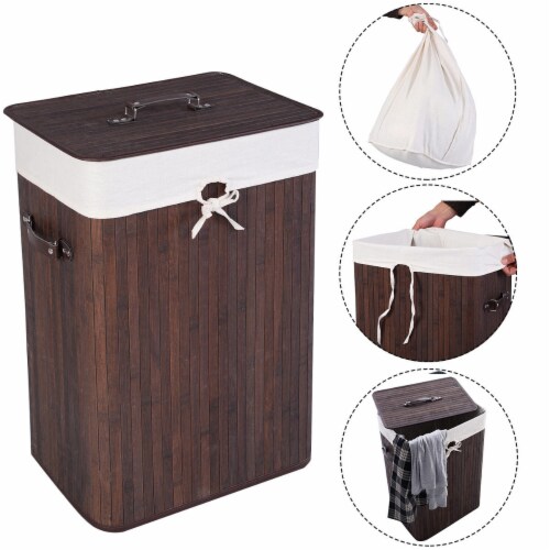 Slickblue Rectangle Hamper Laundry Basket Washing Cloth Bin Storage Bag Perspective: bottom