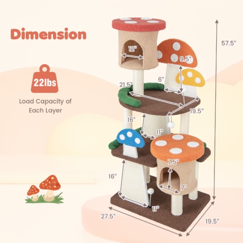 Slickblue 4-In-1 Cat Tree with 2 Condos and Platforms for Indoors Perspective: bottom