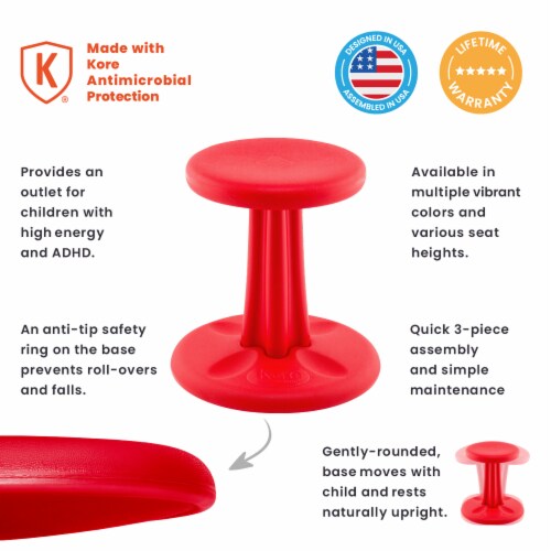 Kore Design Kids Wobble Chair 14 Red Perspective: bottom