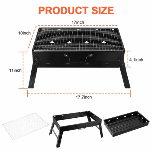 Portable BBQ Grill Foldable Charcoal Grill Lightweight Smoker Grill Perspective: bottom