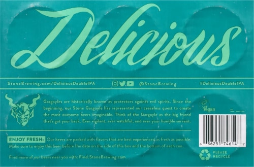 Stone® Delicious Double IPA™ Craft Beer Cans Perspective: bottom