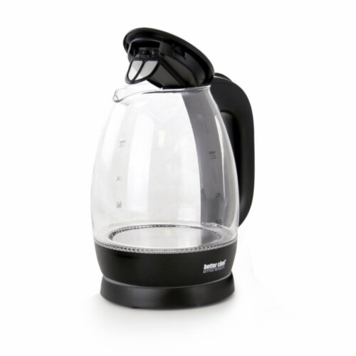 Better Chef 7-Cup Cordless Borosilicate Glass Electric Kettle With Led Light Black Perspective: bottom
