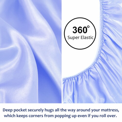 uxcell Satin Fitted Sheet with 12 Deep Pocket Mattress Protector Perspective: bottom