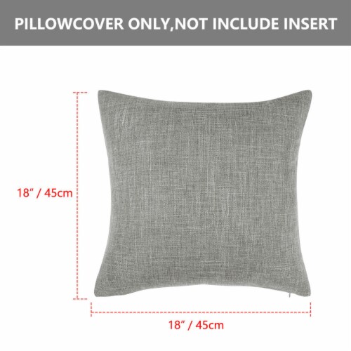 uxcell 2pcs Decorative Cotton Linen Square Throw Pillow Cover Cases for Couch Bed Gray Perspective: bottom