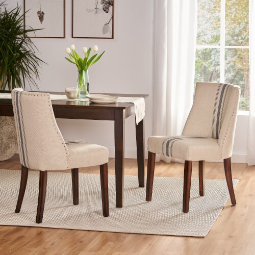 Rydel Blue Stripe Fabric Dining Chairs Set of 2 Set of 2 Fry s Food Stores