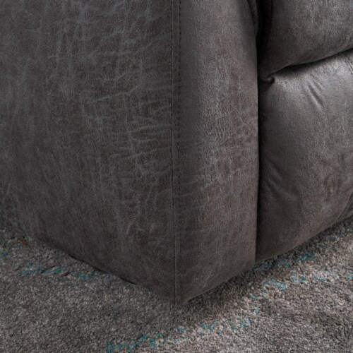 Jemma Tufted Slate Microfiber Swivel Gliding Recliner Perspective: bottom