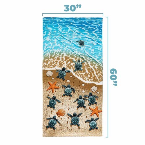 Dawhud Direct Turtles on the Beach Towel for Women, Girls, Kids, Men 30 x60 Perspective: bottom