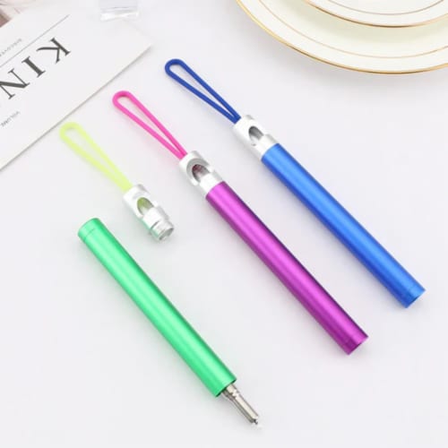 3-Pack Stainless Steel Straws with Bottle Opener Perspective: bottom