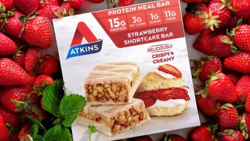 Atkins Strawberry Shortcake Meal Protein Bar Perspective: bottom