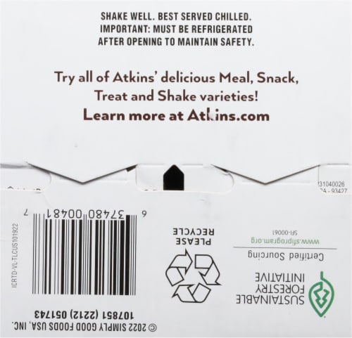 Atkins® Iced Coffee Vanilla Latte Protein Shake Perspective: bottom