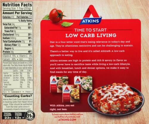 Atkins™ Meat Lasagna Frozen Meal Perspective: bottom