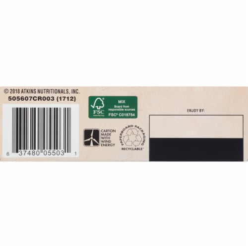 Atkins Chocolate Chip Crisp Snack Bars 5 Count Perspective: bottom