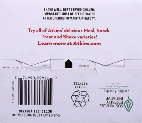 Atkins® Vanilla Cream Protein-Rich Shakes Perspective: bottom