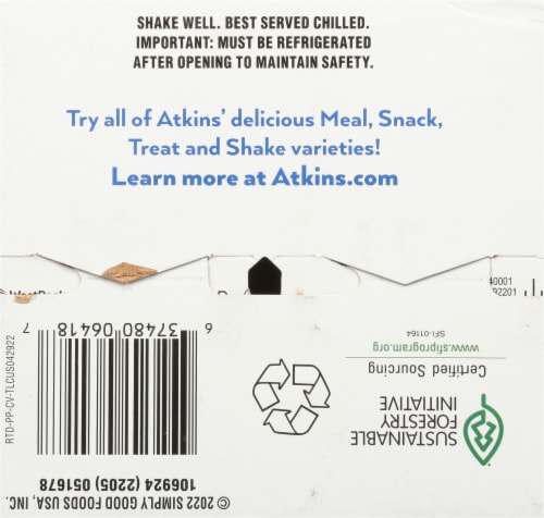 Atkins Plus Protein & Fiber Creamy Vanilla Shake Perspective: bottom