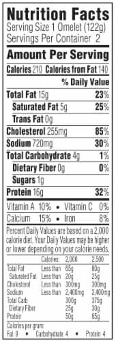 Atkins Ham & Cheese Omelet Frozen Meal Perspective: bottom