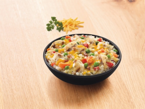 Atkins Cheesy Chicken Risotto Cauliflower Rice Bowl Perspective: bottom