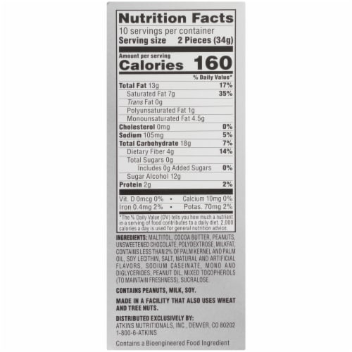 Atkins® Endulge® Peanut Butter Cups Perspective: bottom