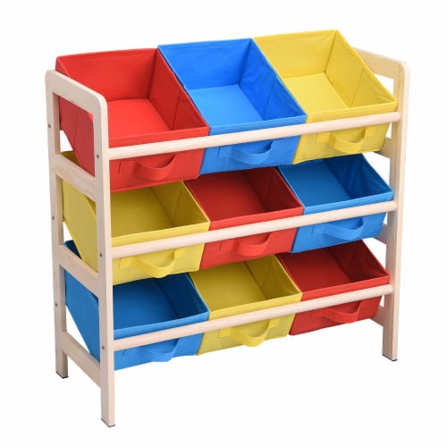 Wood Frame Organizer Toy Storage Shelf with 9 Removable Bins for Playroom  Drawing Room, 1 - Fry's Food Stores