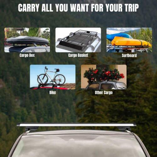 Universal 50 Car Top Luggage Cross Bar Roof Rack Roof Top Cargo Carrier SUV Aluminum Pair 50 Harris Teeter