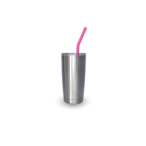 Grand Fusion Reuseable Silicone Drink Straws with Cleaning Brush (2-3ct packs) Perspective: bottom
