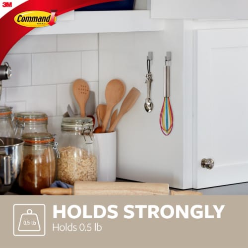 Command™ Small Stainless Steel Metal Hooks Perspective: bottom