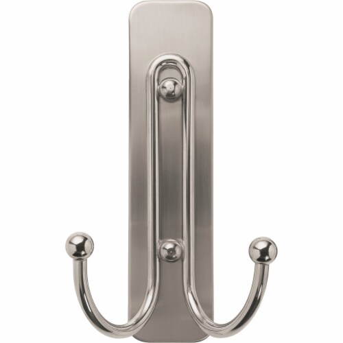 Command™ Large Brushed Nickel Double Hook Perspective: bottom