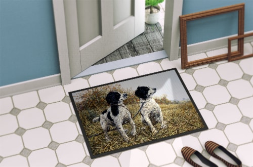 Two Springer Spaniels by Michael Herring Indoor or Outdoor Mat 24x36 Perspective: bottom
