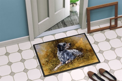 Carolines Treasures HMHE0007MAT English Setter by Michael Herring Doormat 18x27 Perspective: bottom