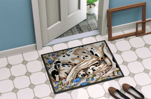 Carolines Treasures AMB1407MAT Bed of Roses Dalmatian Doormat 18x27 Perspective: bottom
