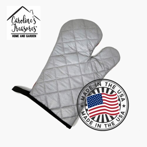 Carolines Treasures SS8544OVMT Little Boy with his Pomeranian Oven Mitt Perspective: bottom