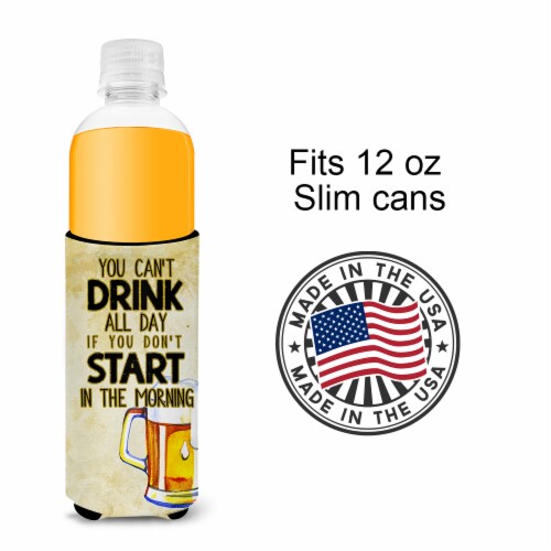 Start Drinking in the Morning Beer Ultra Hugger for slim cans Perspective: bottom