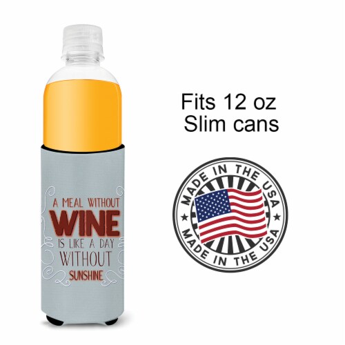 Carolines Treasures BB5424MUK A Meal Without Wine Ultra Hugger for slim cans Perspective: bottom