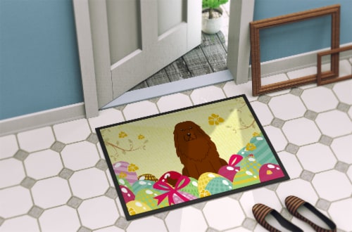 Easter Eggs Caucasian Shepherd Dog Indoor or Outdoor Mat 18x27 Perspective: bottom