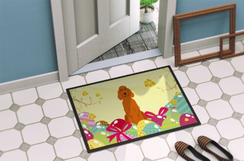 Carolines Treasures  BB6064MAT Easter Eggs Irish Setter Indoor or Outdoor Mat 18 Perspective: bottom