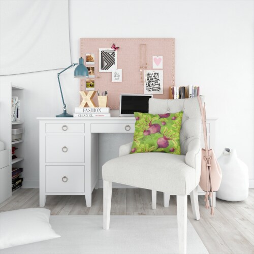 Carolines Treasures BB7574PW1414 Watercolor Raddishes Fabric Decorative Pillow Perspective: bottom