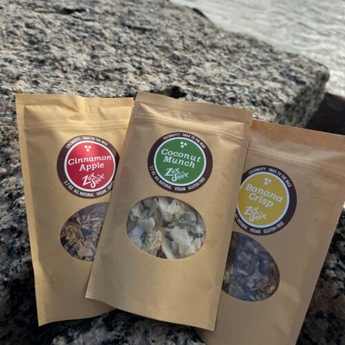 Organic All-Natural Snack | Dehydrated Coconut Snack | 2.7 oz Per Bag Perspective: bottom