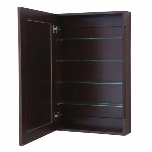 KBC Napa 34  Wood Wall Mounted Medicine Cabinet w/ Beveled Glass in Chocolate Perspective: bottom