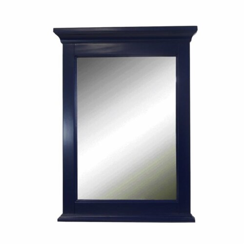KBC Newport 24  Solid Wood Wall Mirror w/ Beveled Glass in Royal Blue Perspective: bottom