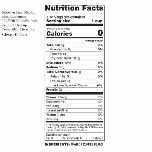 Brooklyn Beans Cinnamon Flavored Coffee Pods for Keurig 2.0, Cinnamon Subway, 40 Count Perspective: bottom